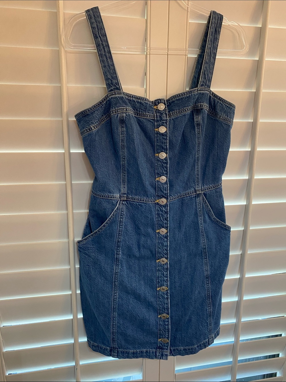 Levi's Blue Button-Front Denim Mini Dress Size Medium